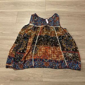 Alya sleeveless multicolored sheer blouse size medium